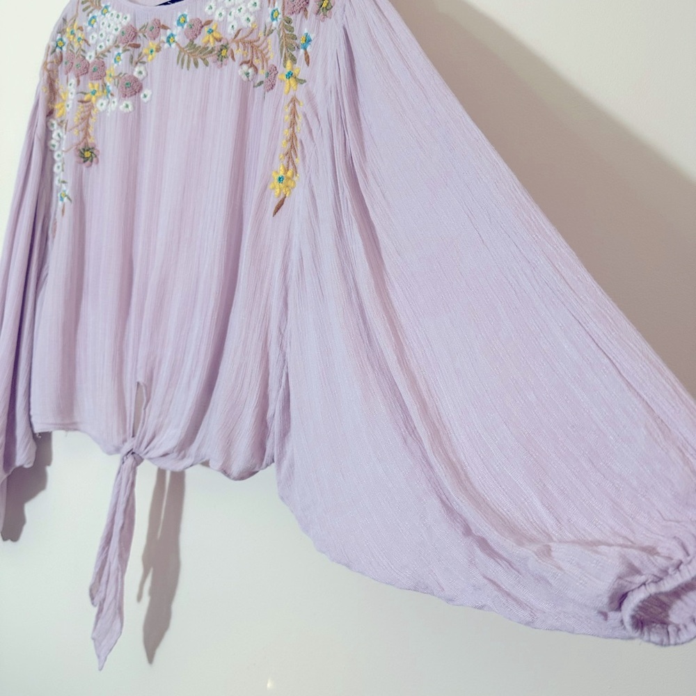 Free people up and away embroidered floral blouse size small - Picture 9 of 14